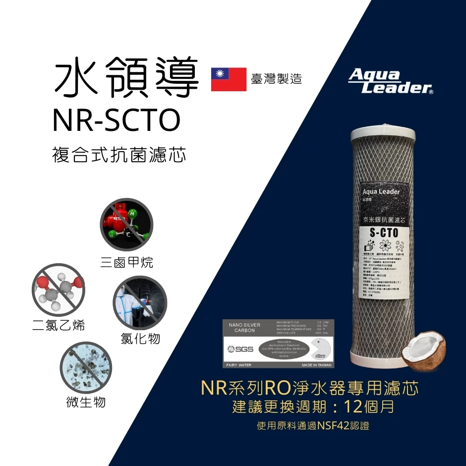 【Aqua Leader 水領導】NR系列 RO淨水器 專用濾芯 NR-SCTO