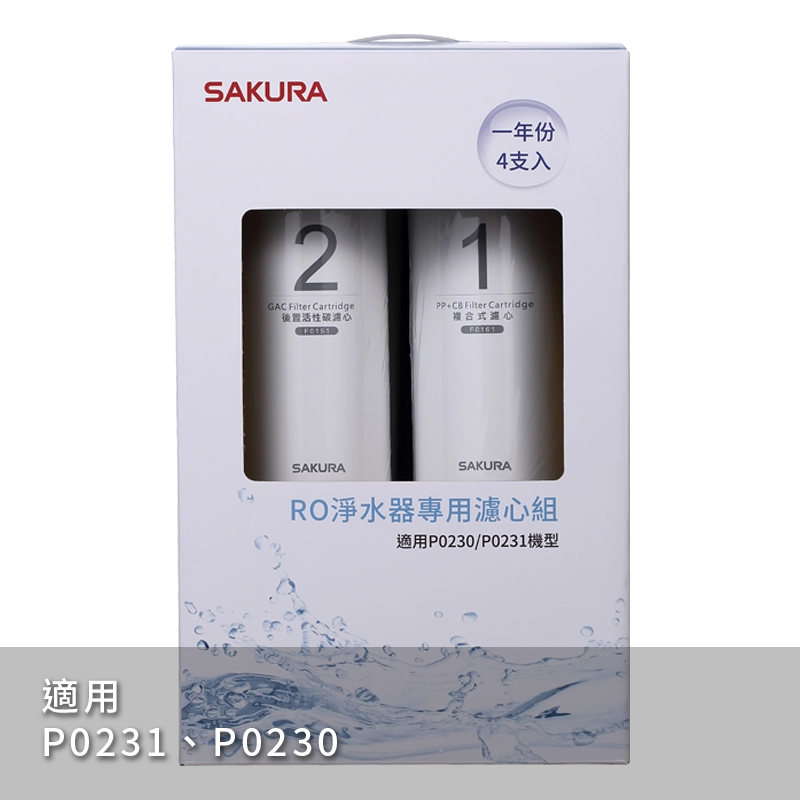 【SAKURA 櫻花】RO P0230&P0231淨水器專用一年份濾心F0192 【櫻花授權經銷】