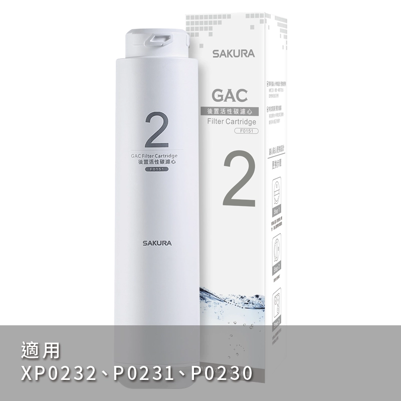 【SAKURA 櫻花】RO P0230&P0231淨水器專用 後置活性碳濾心F0151 一支【第二道濾心】【櫻花授權經銷】
