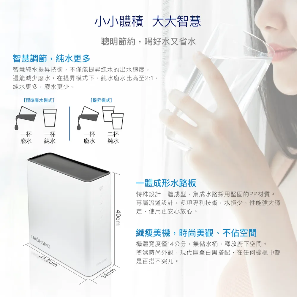 【Haohsing 豪星】廚下直輸RO淨水器 HS-600G
