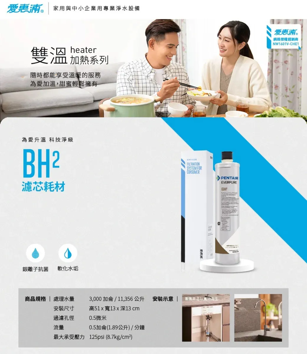 【Everpure 愛惠浦 】 BH2活性碳濾芯(DIY更換)