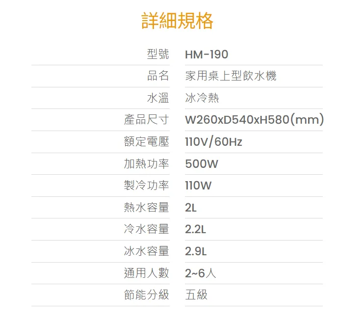 【Haohsing 豪星】桌上型RO飲水機 HM-190 三溫飲水機(白)