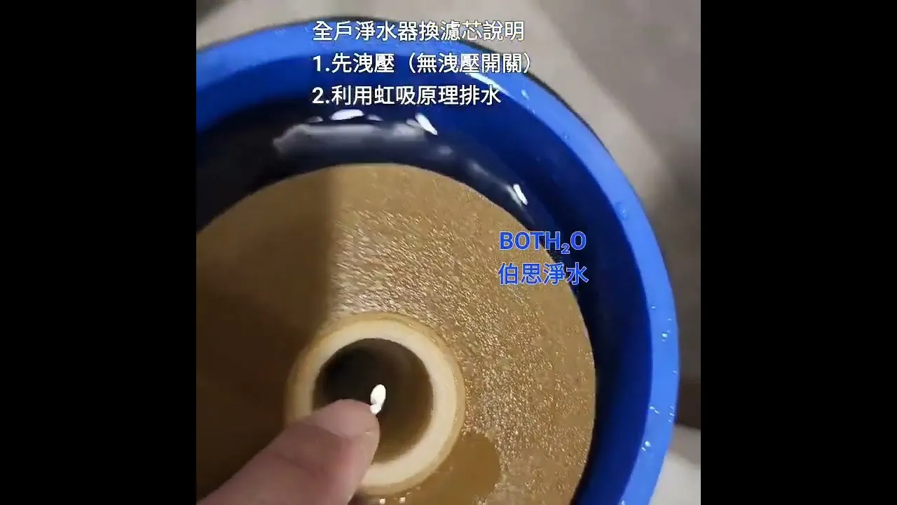 伯思淨水 全戶淨水器 虹吸原理排水 大胖換濾心 實例演示