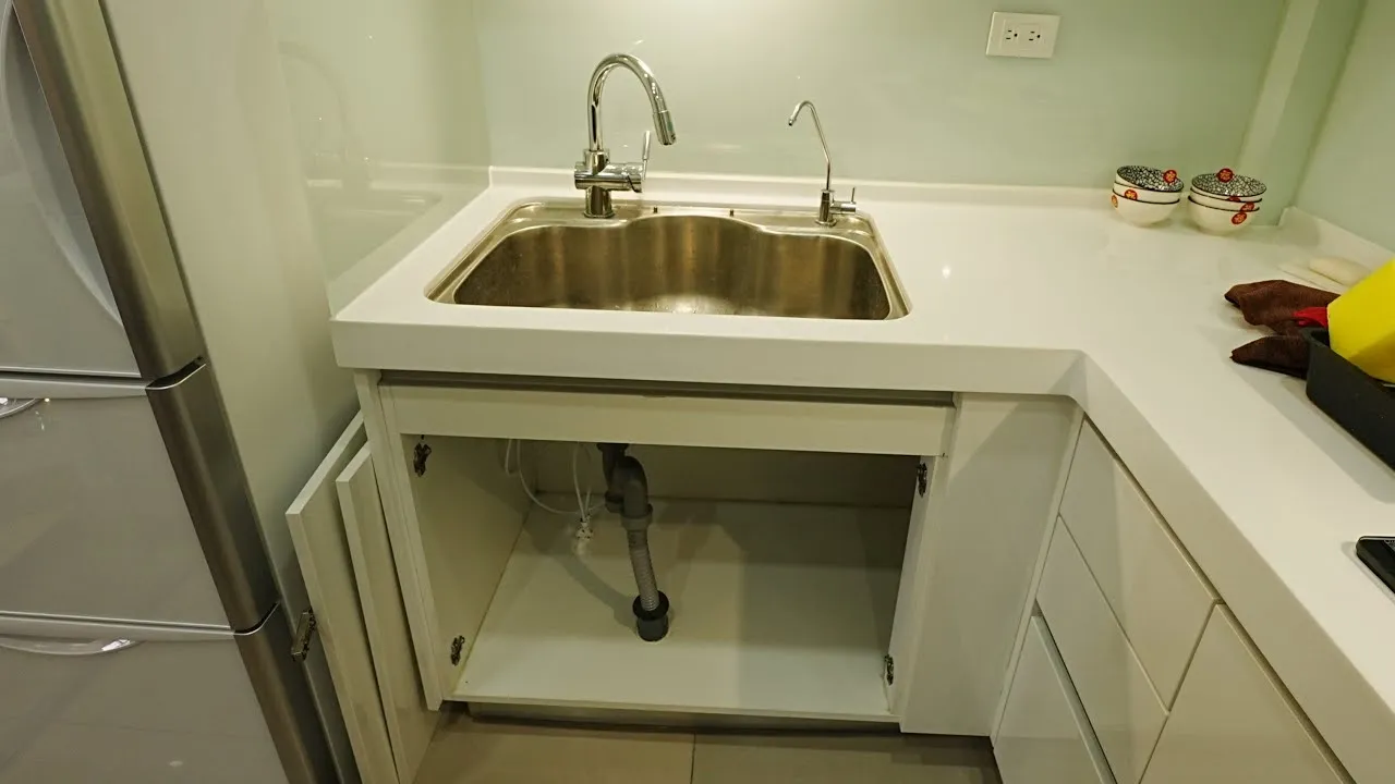 伯思淨水 安美學 櫻花 P0585 安裝前後廚下空間差異展示