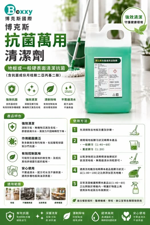 博克斯抗菌萬用清潔劑！