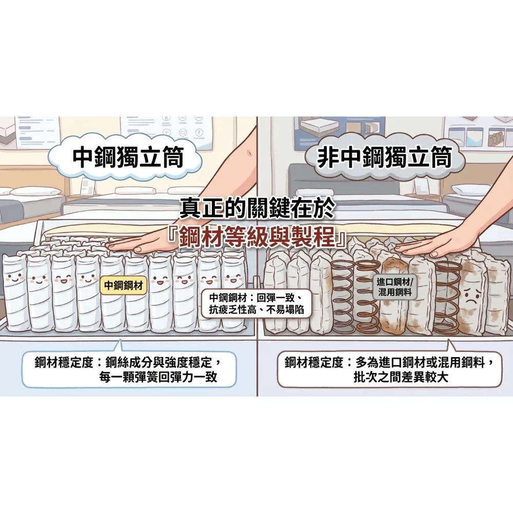 什麼是「中鋼彈簧/中鋼獨立筒」？