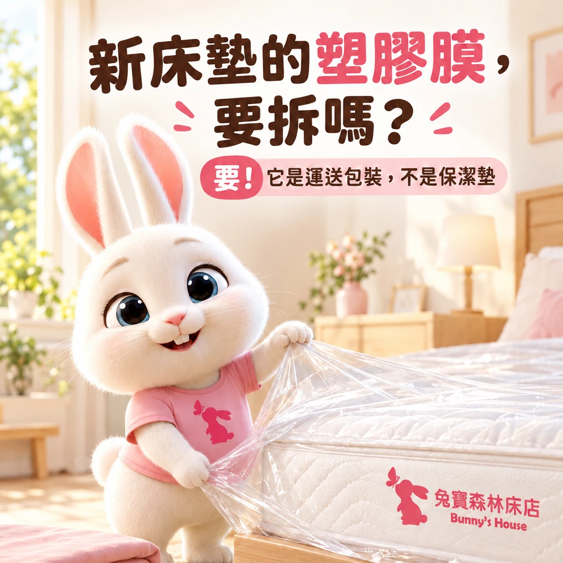 床墊送到家，塑膠膜記得拆
