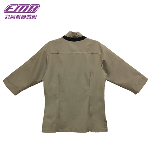 配色領子工作服-W347