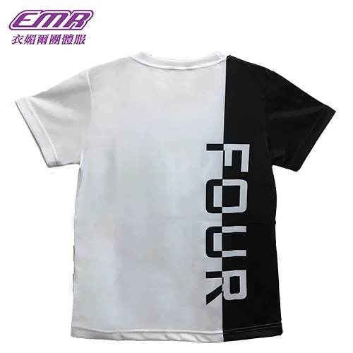 字母配色昇華圓領T恤-T050