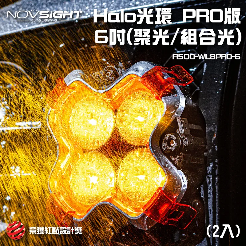 【Novsight】紅點設計獎 HALO PRO 流水燈 6吋  (2入)