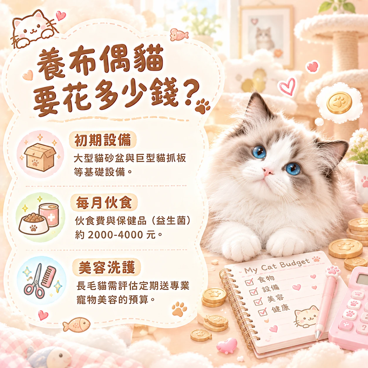 養布偶貓要花多少錢？