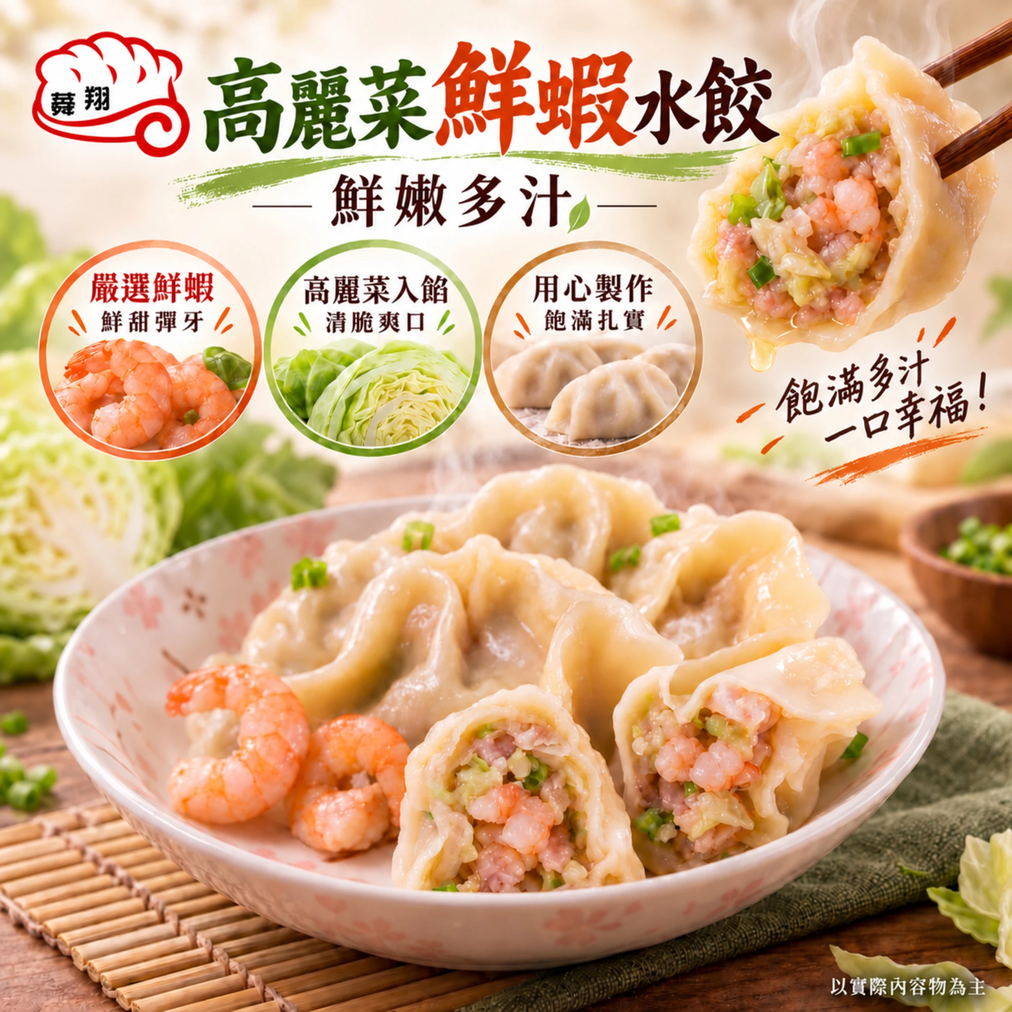 高麗菜鮮蝦水餃