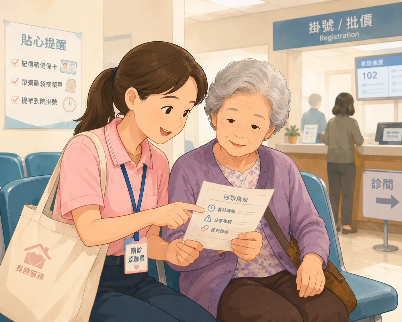 還好今天有人陪我來【員林陪診照顧員】【員林就醫陪同照顧員】