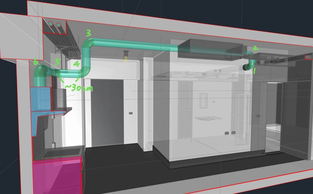 這是一個住家工業風的油煙管工程