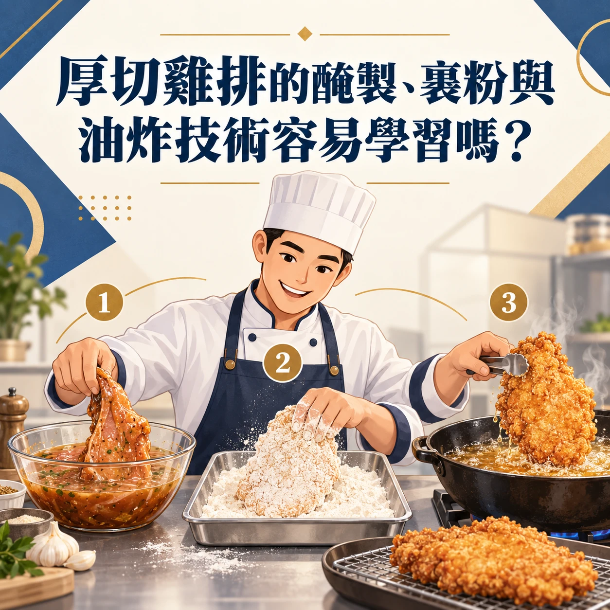 厚切雞排的醃製、裹粉與油炸技術容易學習嗎？