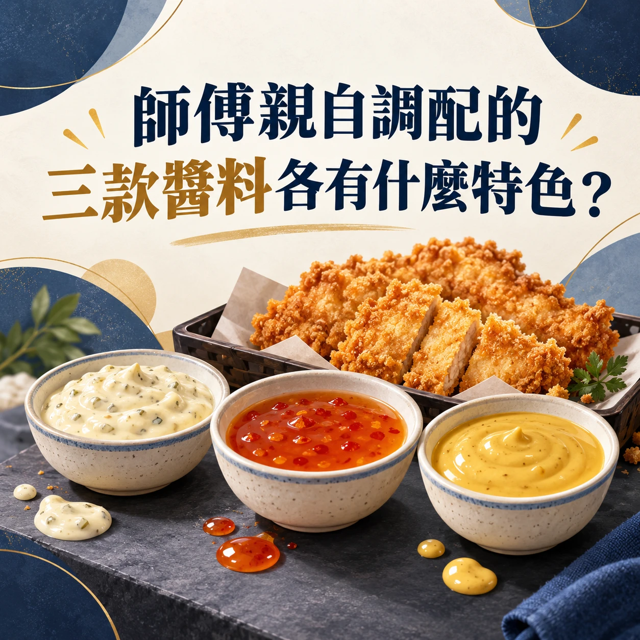 師傅親自調配的三款醬料各有什麼特色？