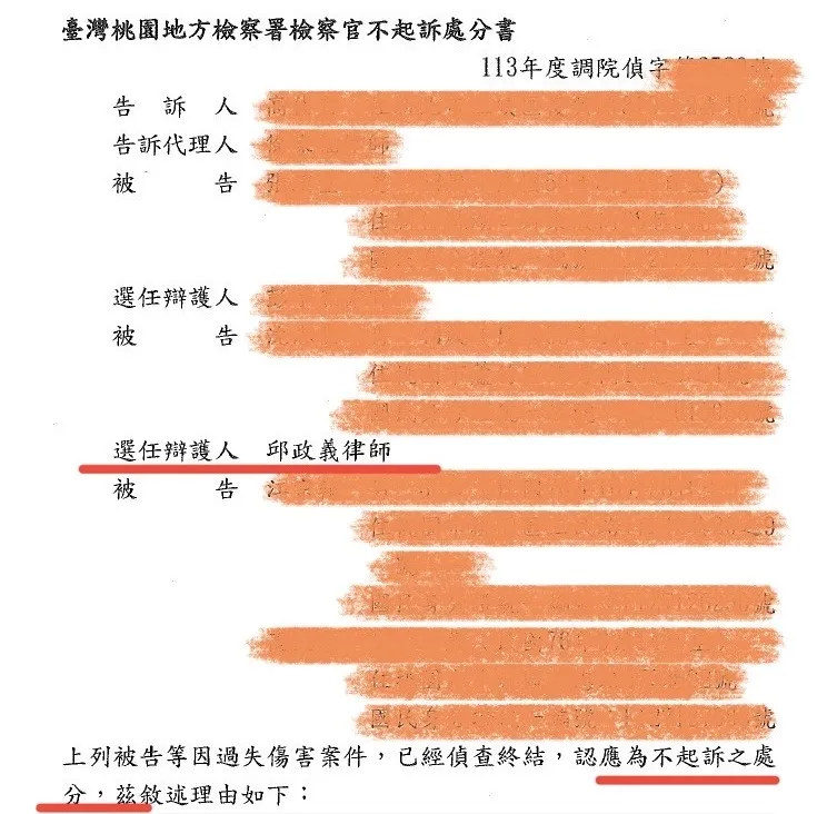 被告不起訴案例｜律師事務所｜台北律師事務所