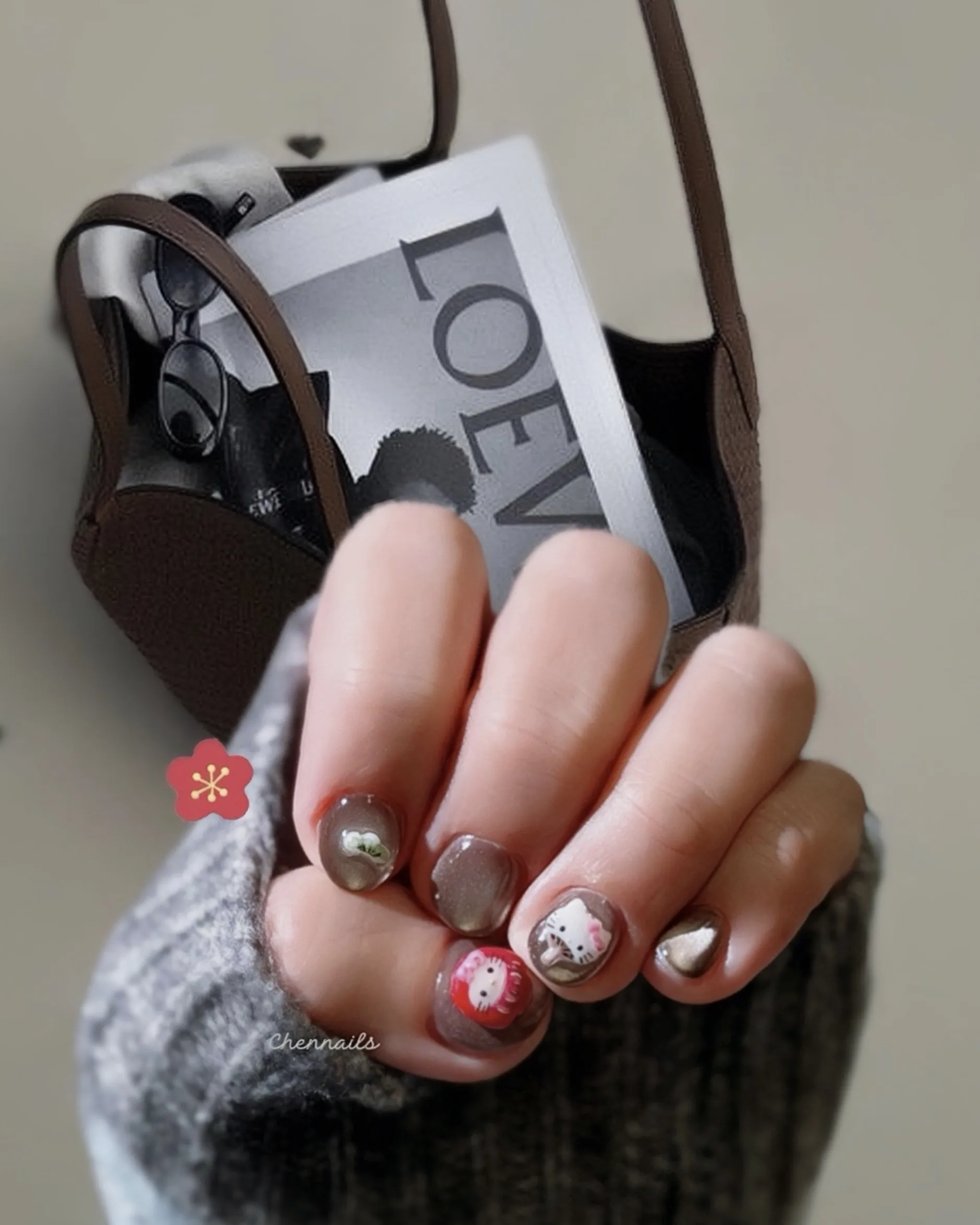 新春紅金．三麗鷗主題美甲【中山區美甲推薦】【台北做指甲】