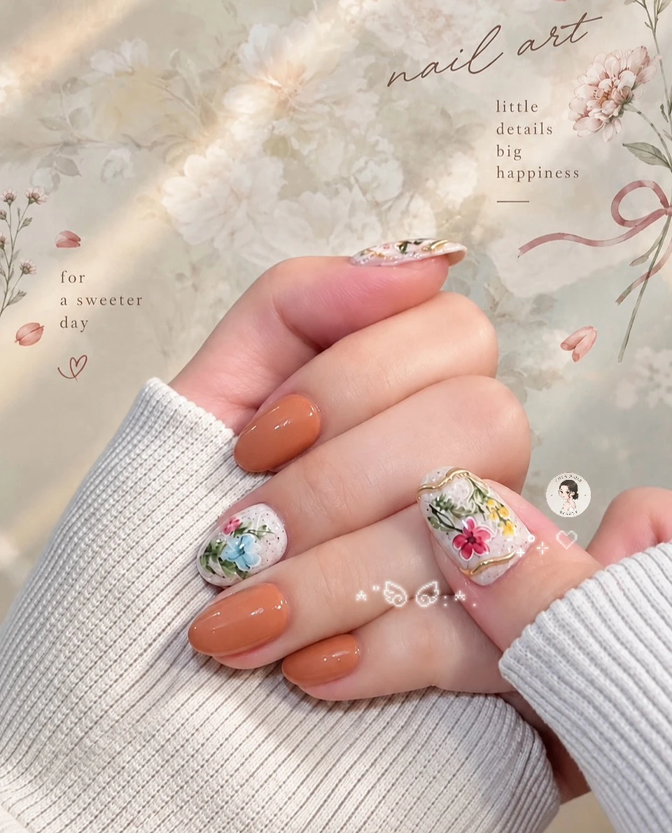 秋日花箋｜台北手繪美甲｜中山區美甲