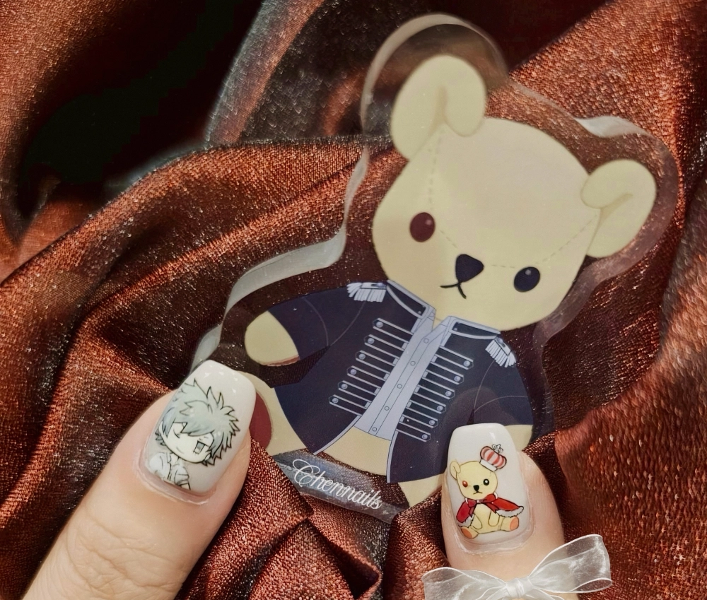 手繪訂製Q版人物+皇冠熊熊【中山區美甲推薦】【台北凝膠美甲】