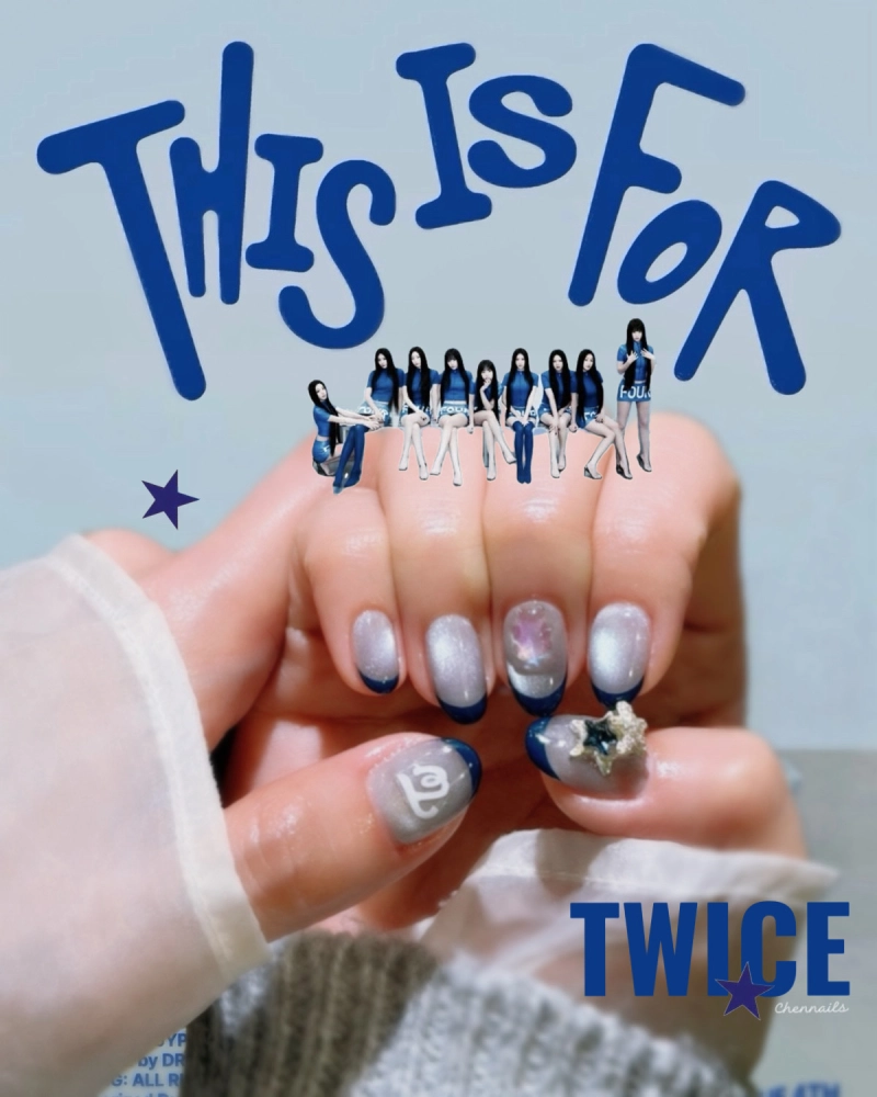 TWICE應援玻璃珠貓眼mix經典法式|台北美甲推薦|台北做指甲