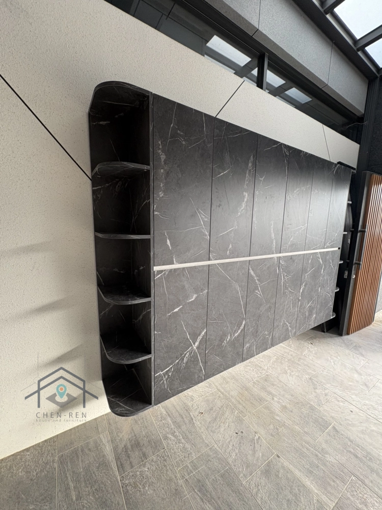 門片-黑雲岩;櫃體-白雲岩