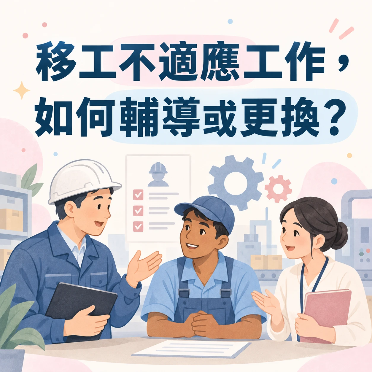 移工不適應工作，如何輔導或更換？