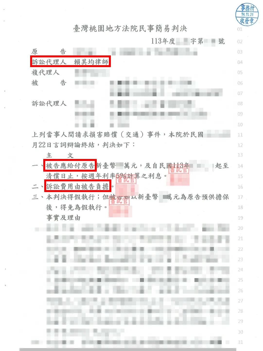 車損求償全部勝訴