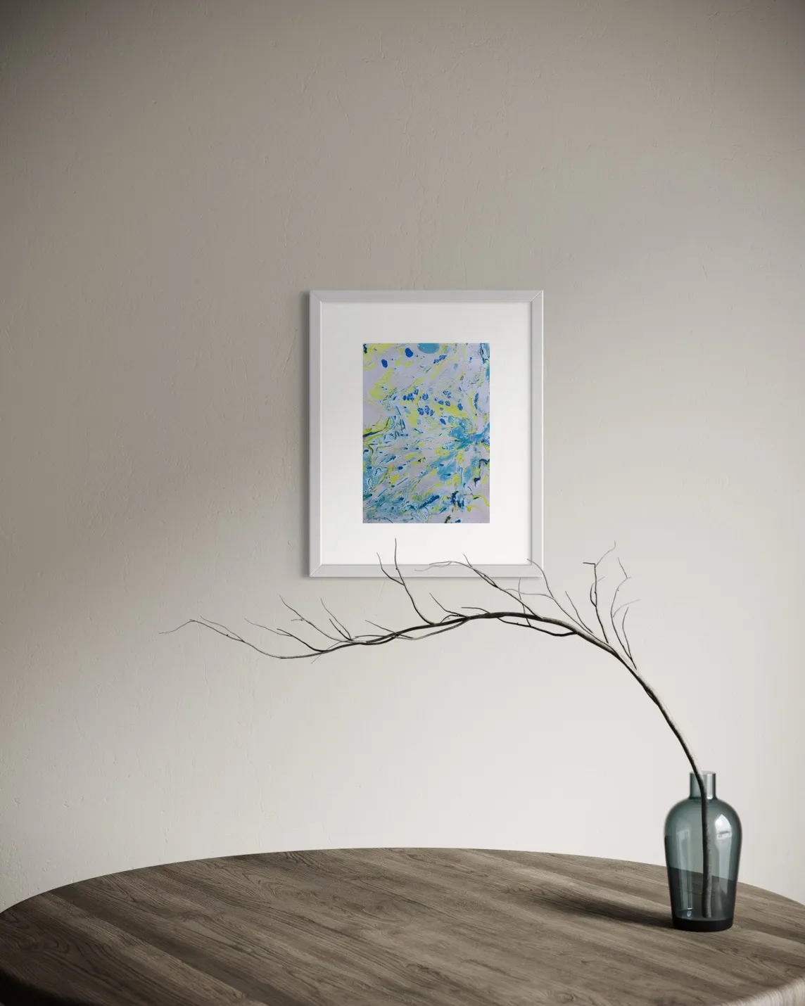 藍色抽象藝術畫《當下的可能》｜家居牆面裝飾｜50×35cm