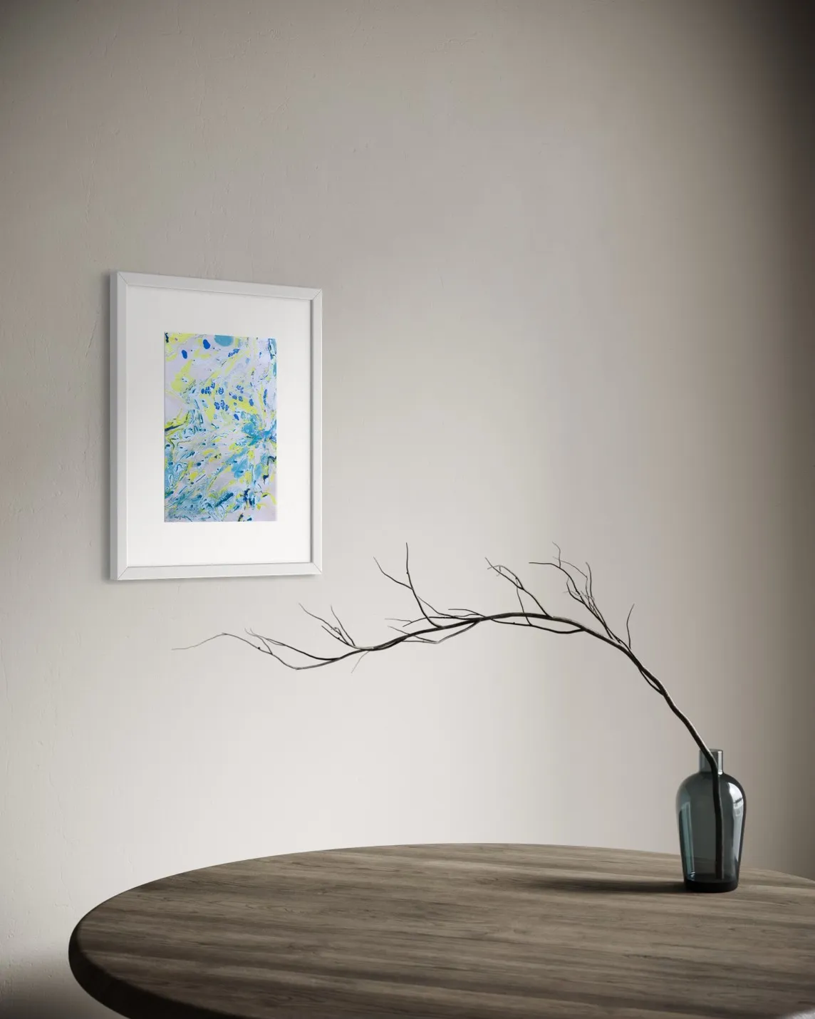 藍色抽象藝術畫《當下的可能》｜家居牆面裝飾｜50×35cm