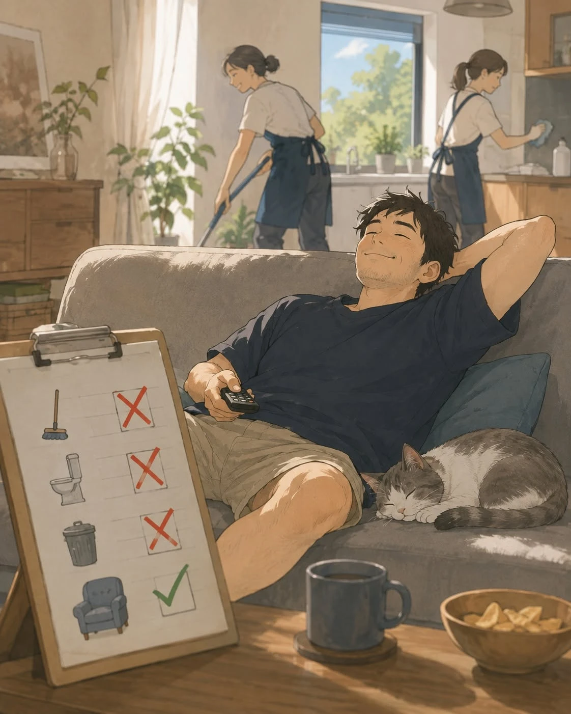 爸爸今日家事：0。