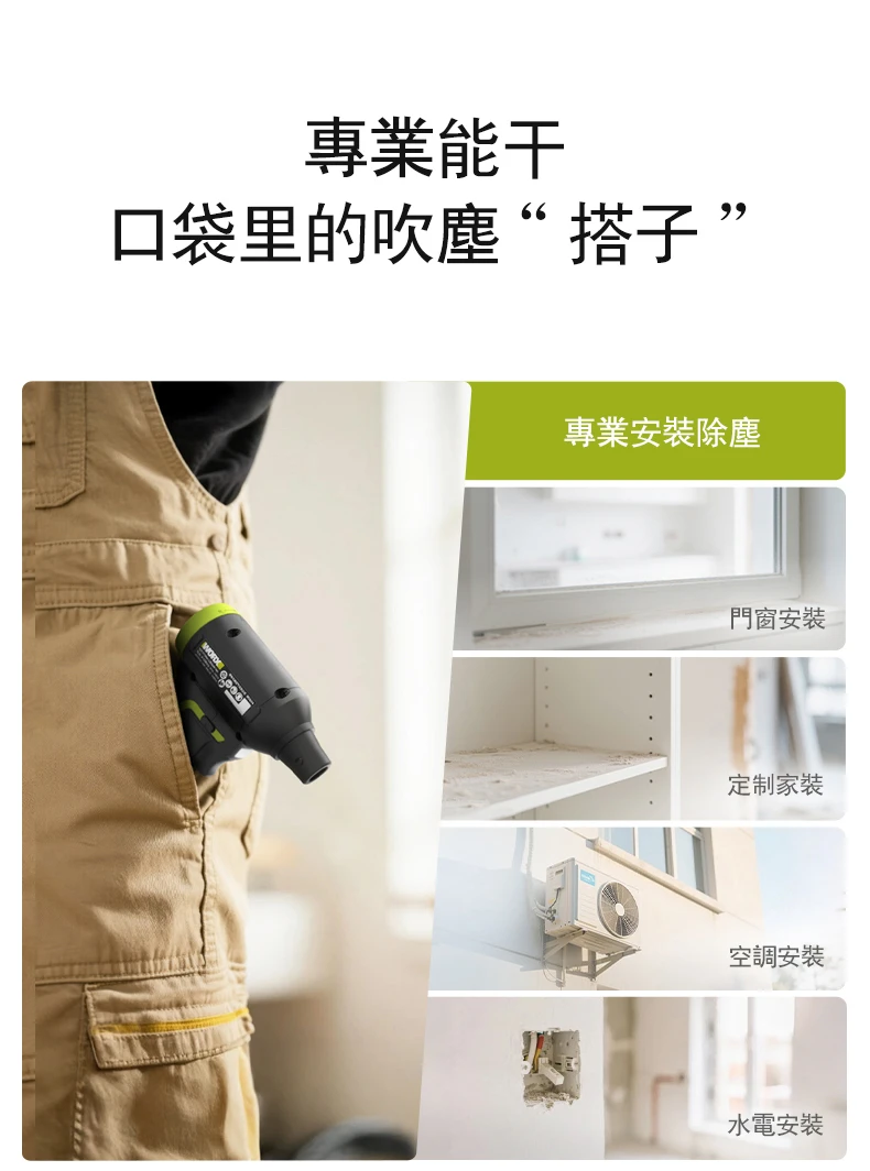 威克士WORX WU094(綠)吹塵槍(主機)