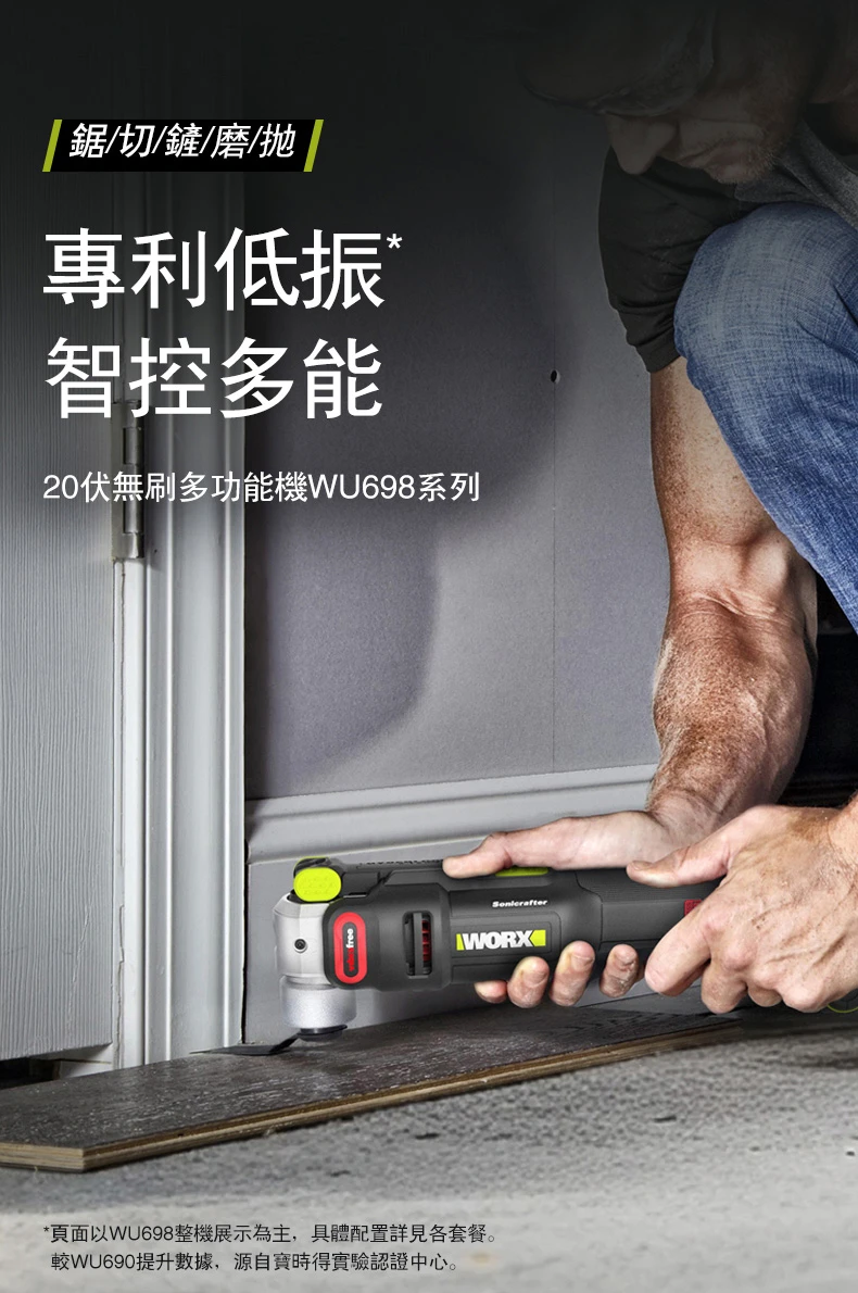 威克士WORX WU698 20V無刷多功能磨切機(綠)(主機)新版