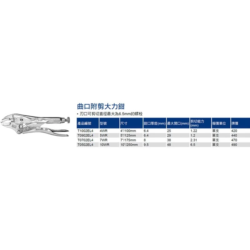 美國握手牌 IRWIN IW-10WR-T0502EL4 10吋萬能鉗/鉗口寬 1-7/8吋 鉗子