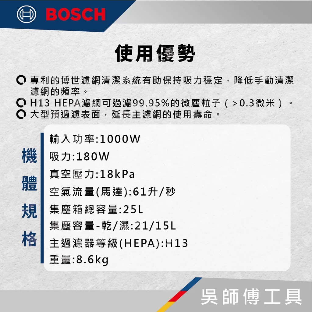博世BOSCH GAS 12-25 插電乾濕兩用吸塵器