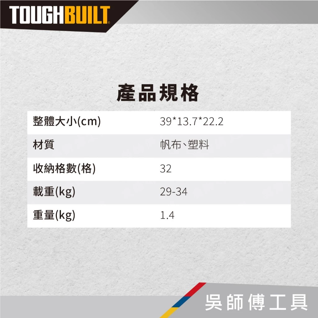 TOUGHBUILT 托比爾 TB-60-12 開口軟包-12吋