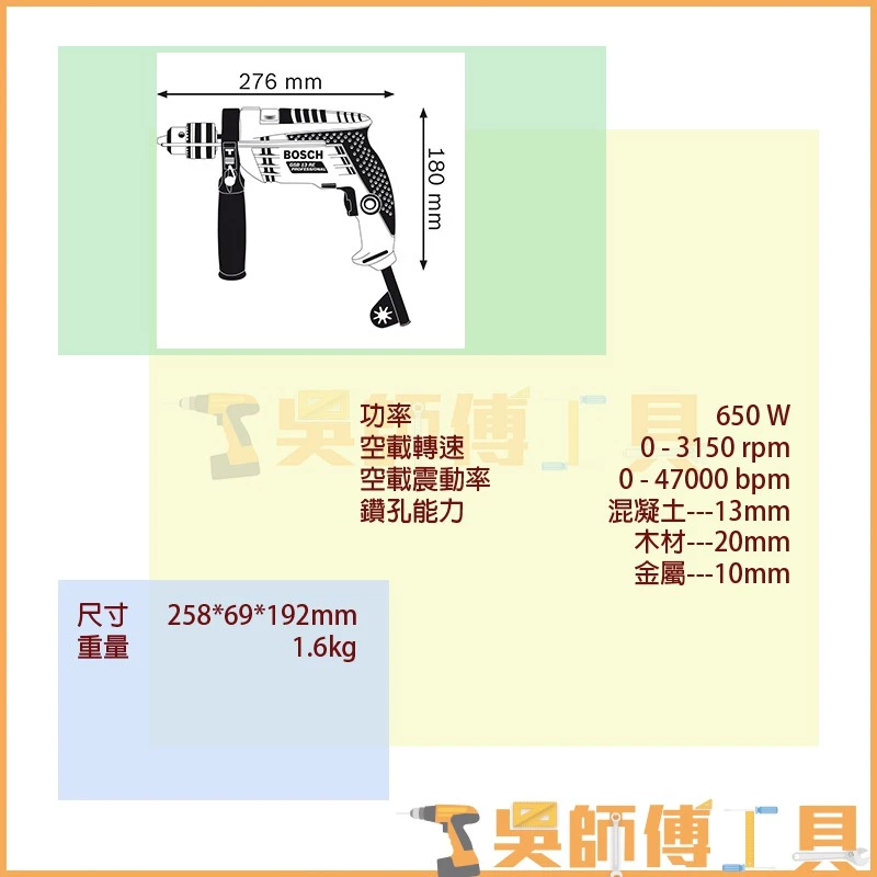 博世 BOSCH GSB 13 RE 震動電鑽(贈鑽頭組)
