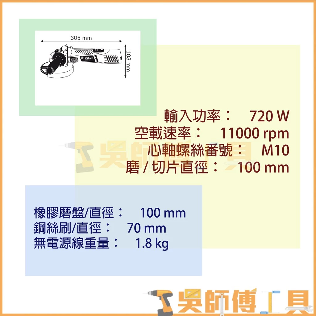 博世 BOSCH GWS 7-100 砂輪機