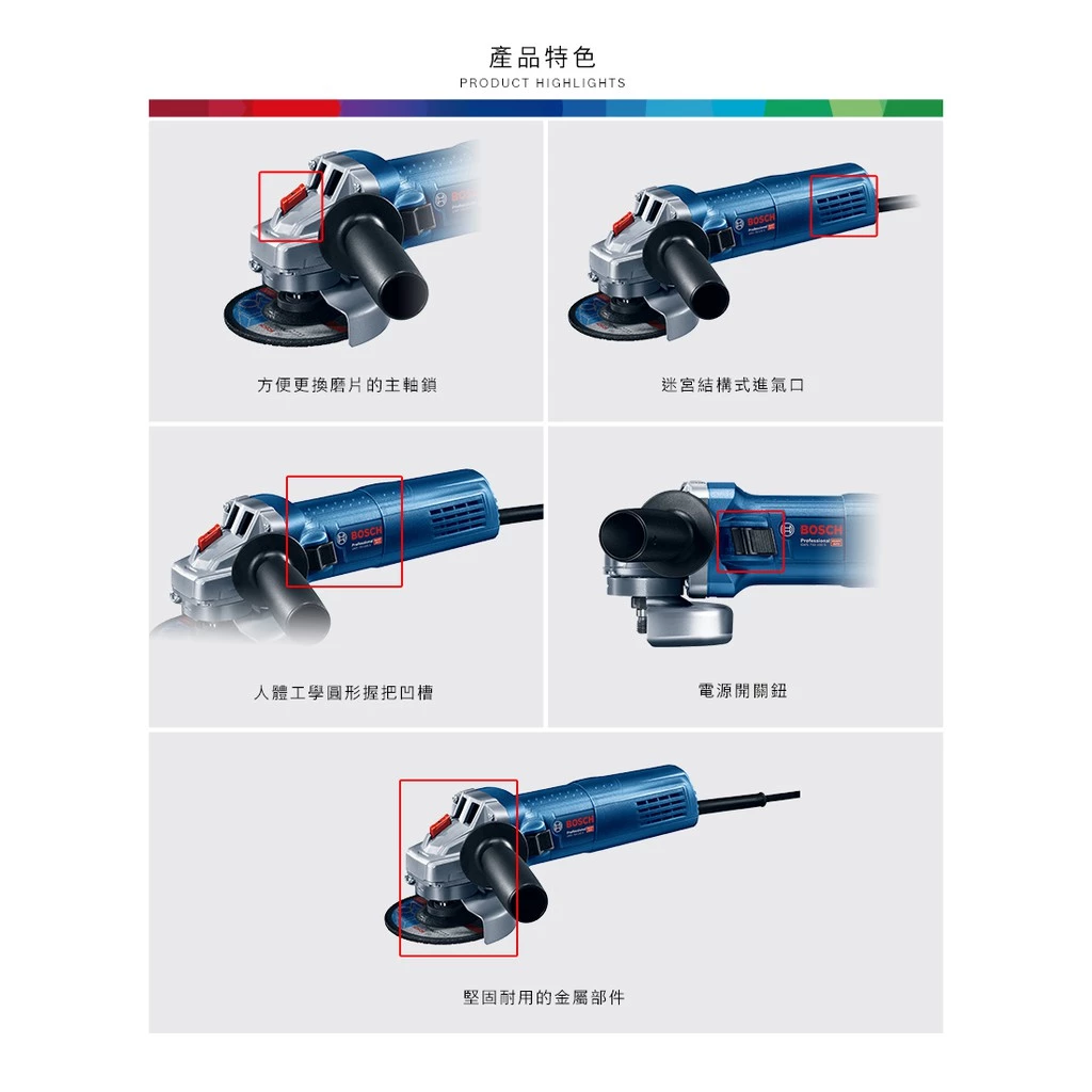 博世 BOSCH GWS 750-100S 4英吋平面可調速砂輪機