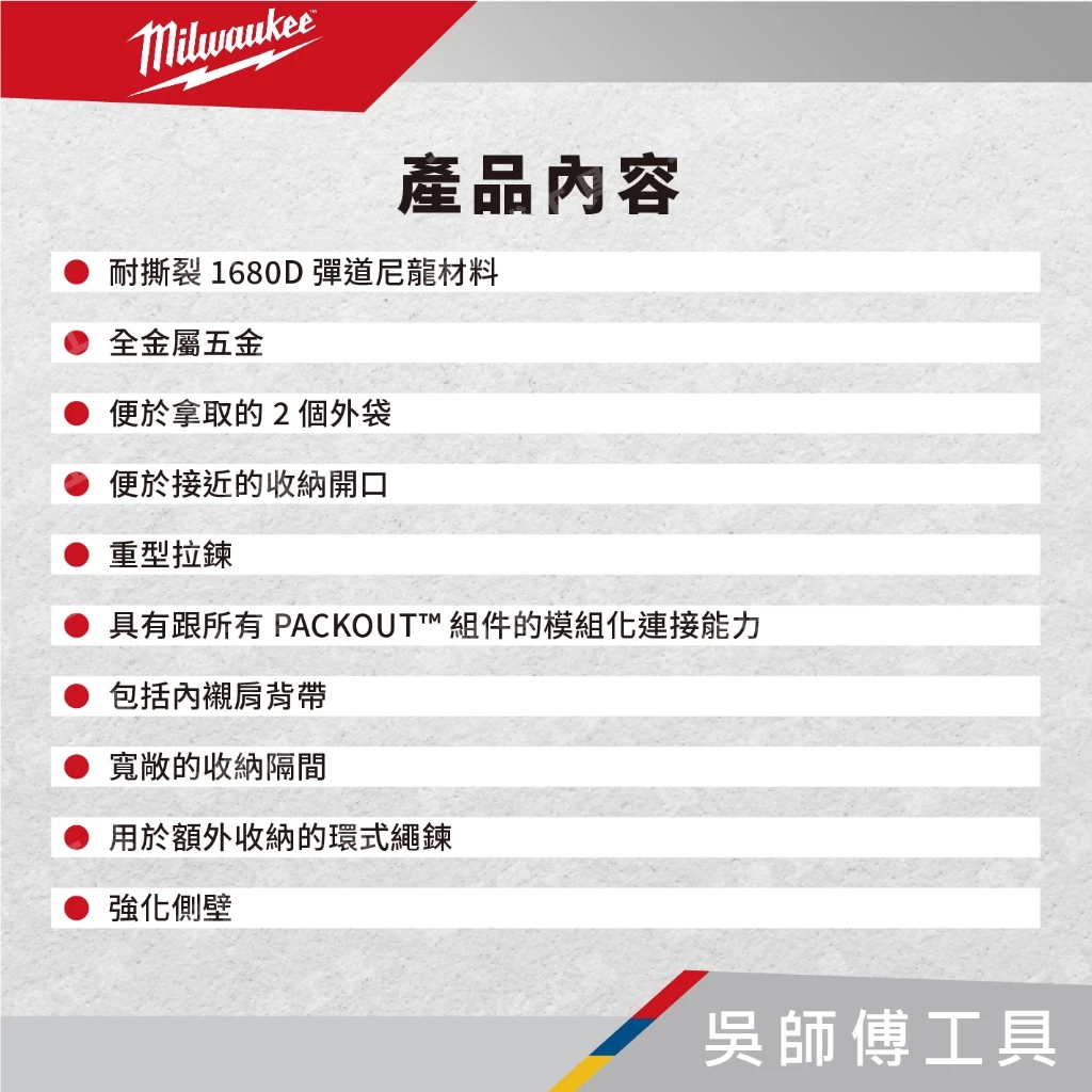 美沃奇 Milwaukee 48-22-8321 15吋配套側背包(硬底殼)/工具袋