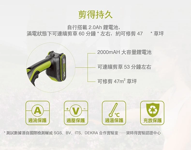 威克士WORX WD801 20V手持籬笆剪草機