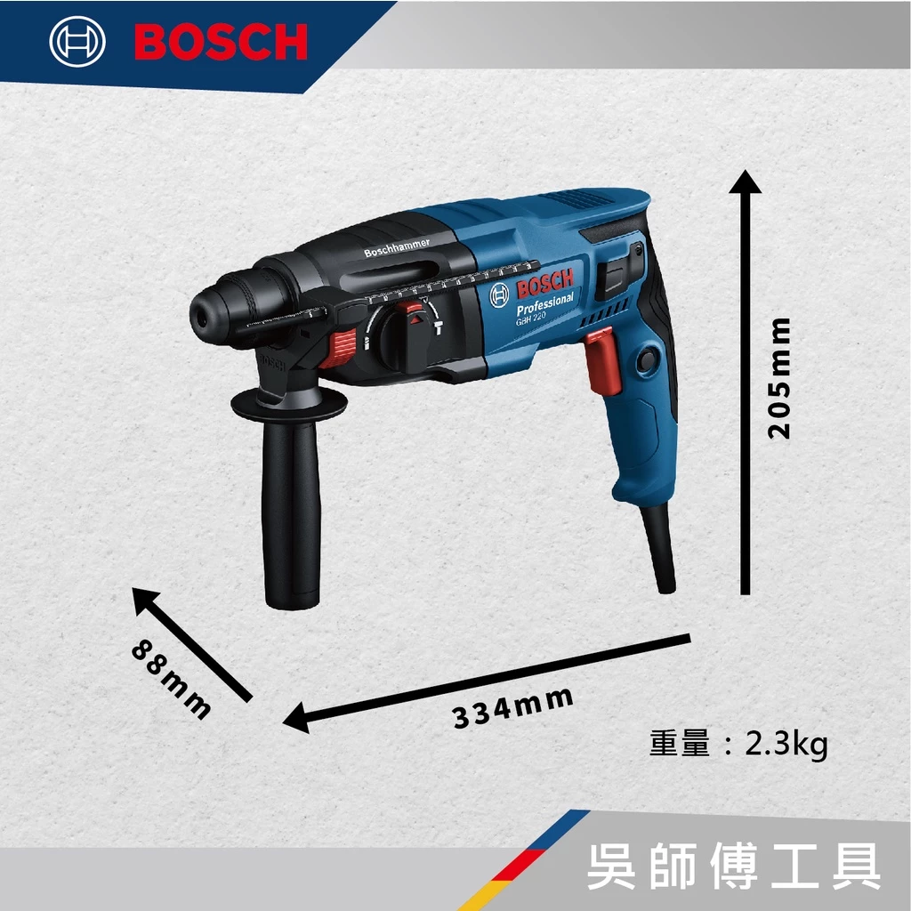 博世BOSCH GBH 220 四溝三用免出力鎚鑽