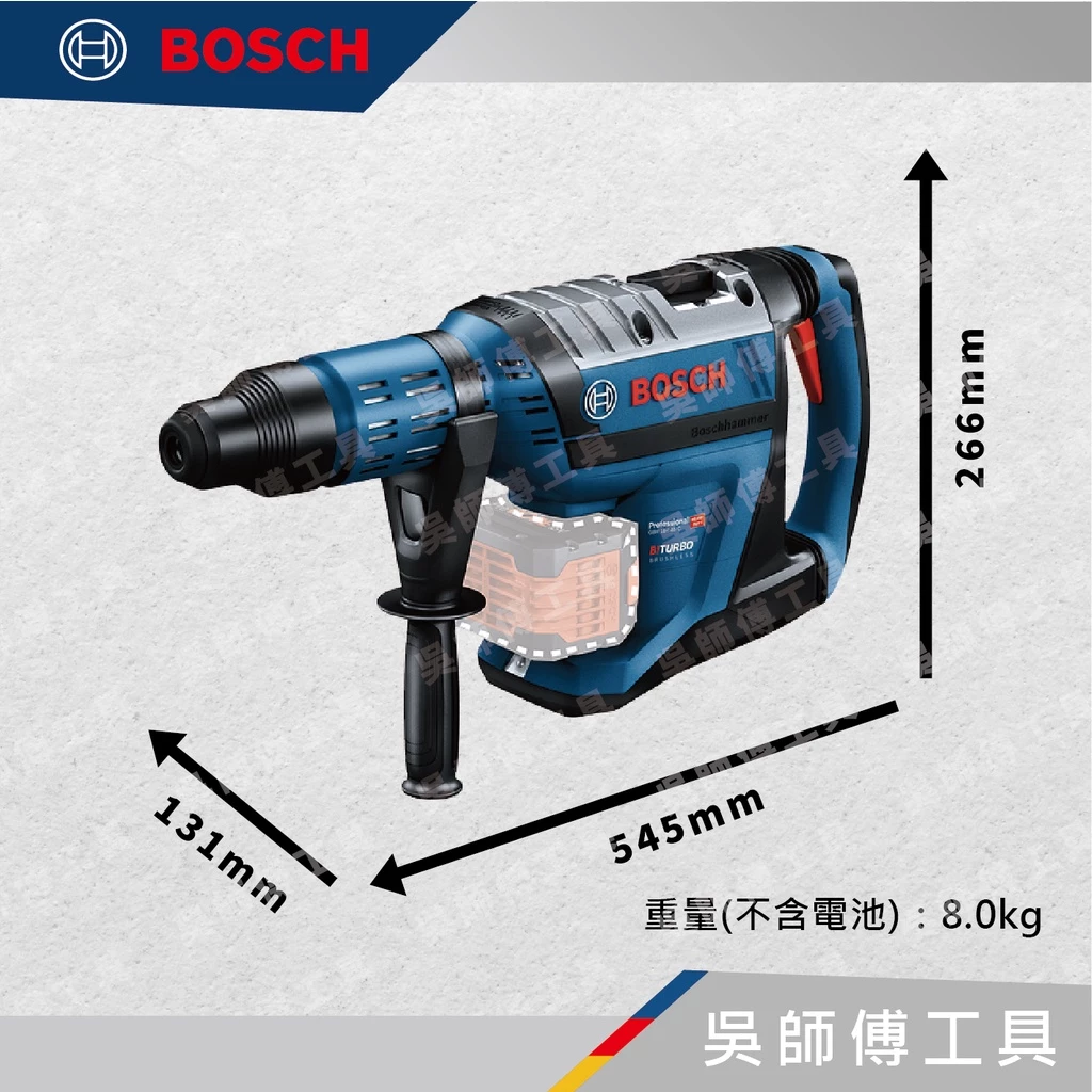 博世 BOSCH GBH 18V-45 C 18V五溝強力型無刷鎚鑽(主機)