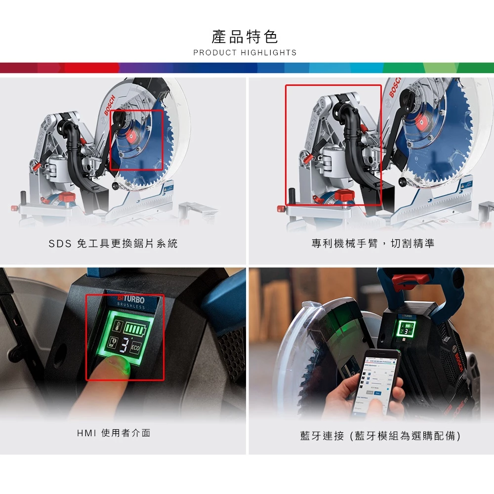 【GCM 18V-305 GDC】18V充電式角度切斷機BITURBO