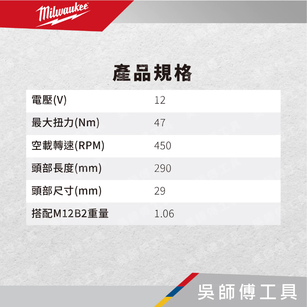 美沃奇 Milwaukee M12 FHIR14LR 12V無刷高速加長型2分棘輪扳手(單機)