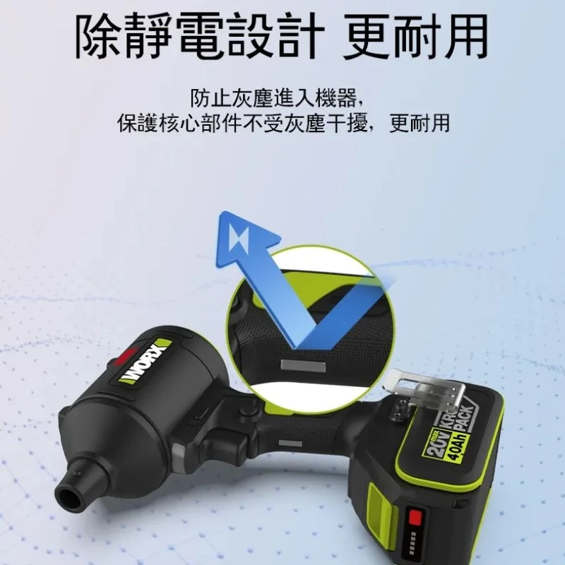 威克士WORX WU093 20V渦輪吹風機(主機)紙盒裝(吹嘴+軟管)
