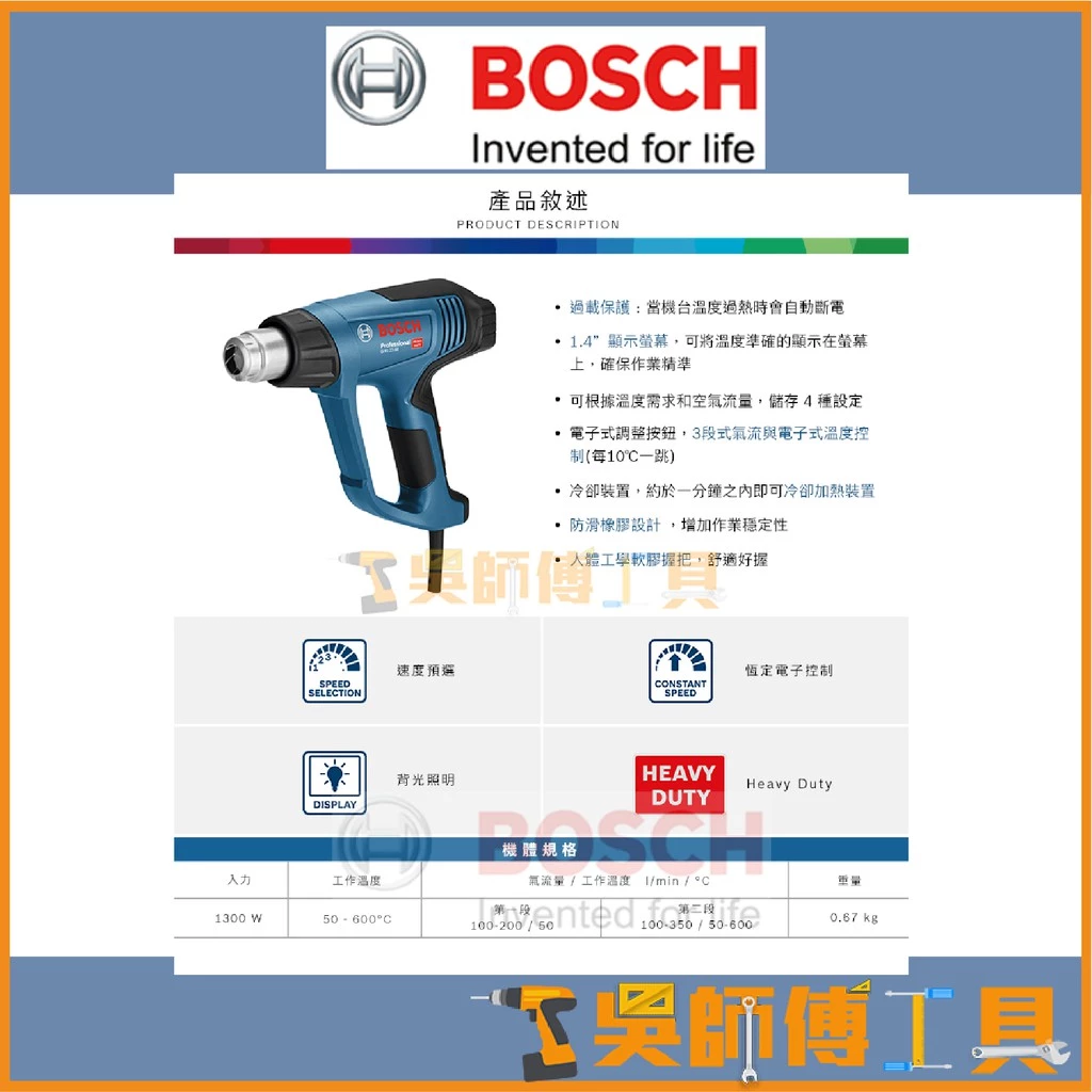 博世BOSCH GHG 23-66 溫控熱風槍 液晶數字控溫顯示 全新升級 工業用