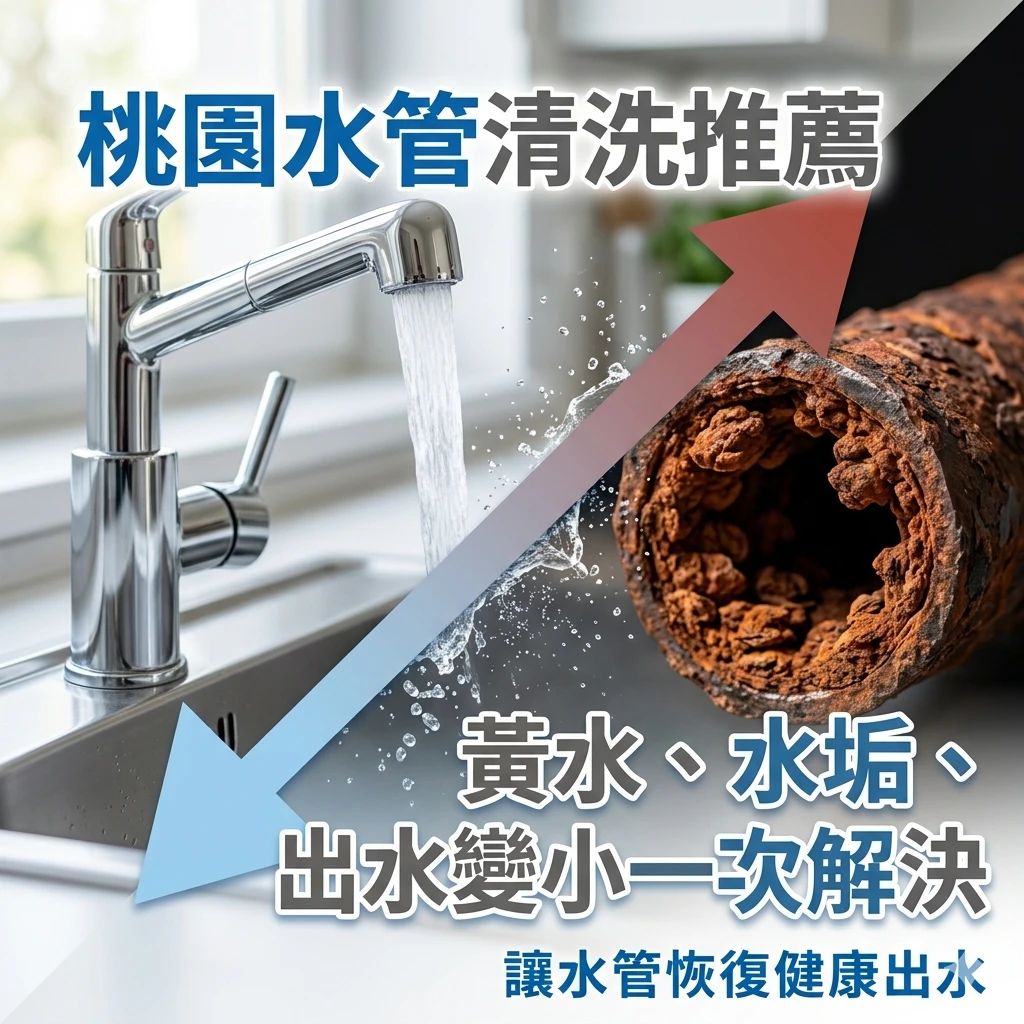 桃園水管清洗推薦｜黃水、水垢、出水變小一次解決