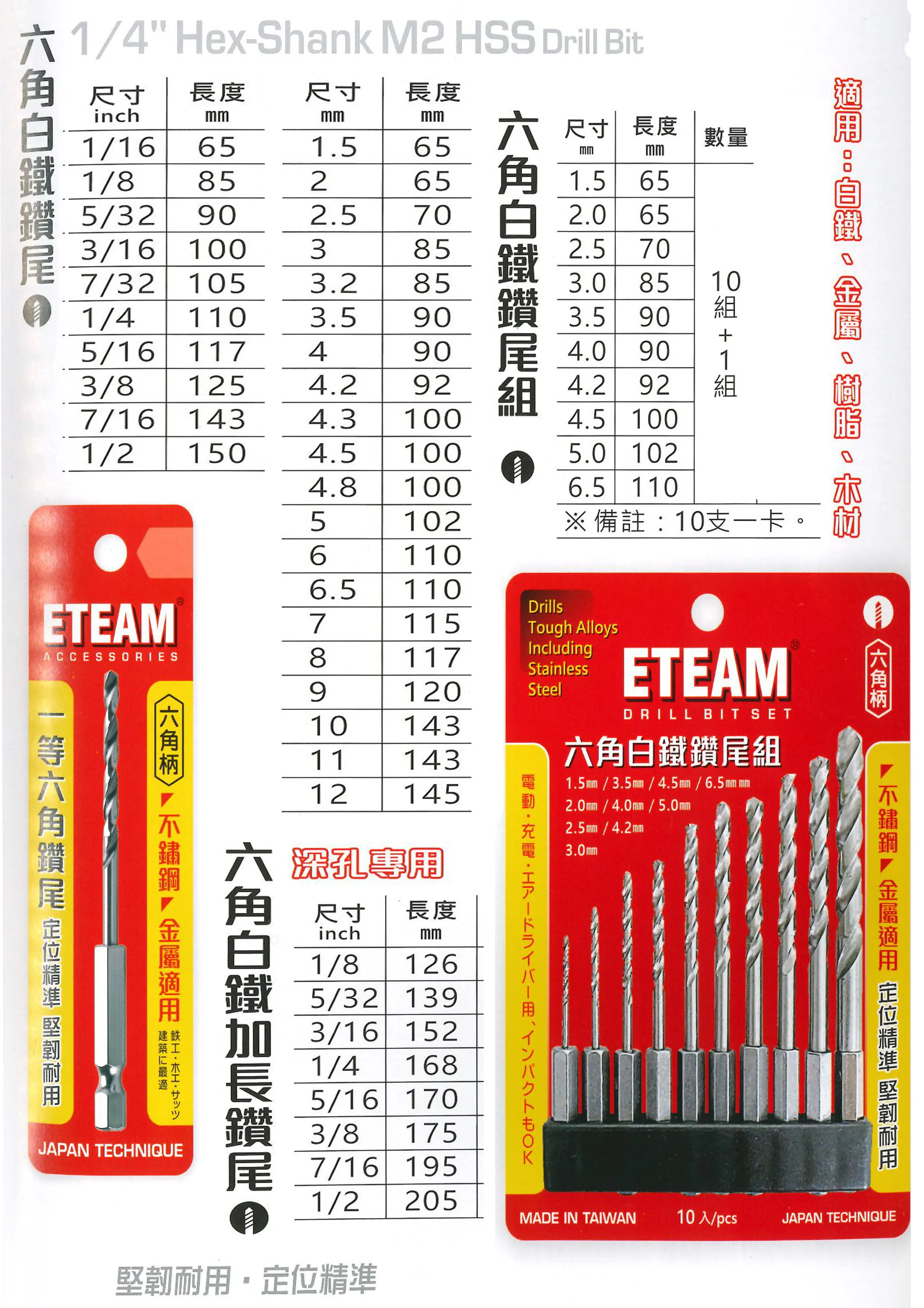 一等 ETEAM 六角白鐵鑚尾