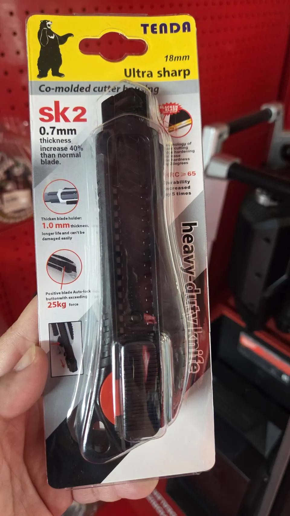 【TENDA】黑熊 黑金鋼美工刀 48G-LI